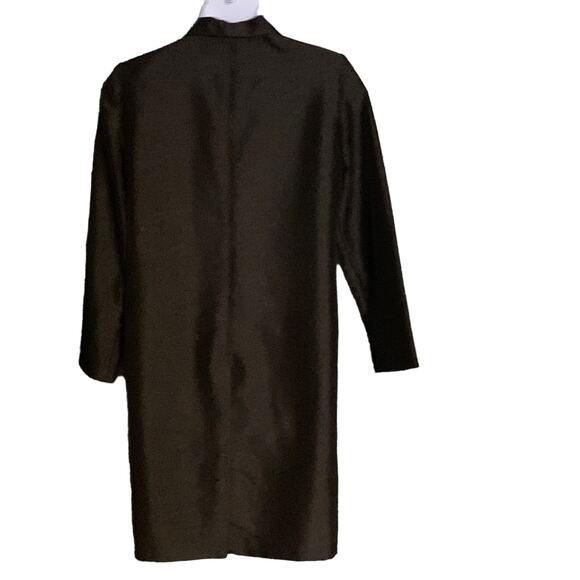 Vintage AGB Byer California Black Midi Overcoat Jacket Sz 16 Made Hong Kong 90s - Picture 6 of 8